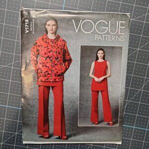 V1718 Vogue Pattern, 16-24, Misses' Jacket, Tunic, and Pants, Uncut, FF, OOP